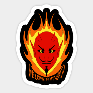 “Welcome To My World” Devil Sticker